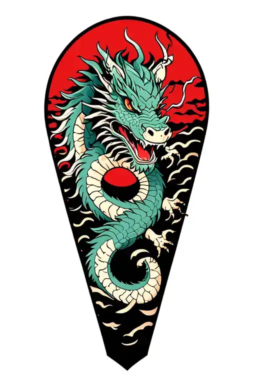 Dragon With Samoan Shield