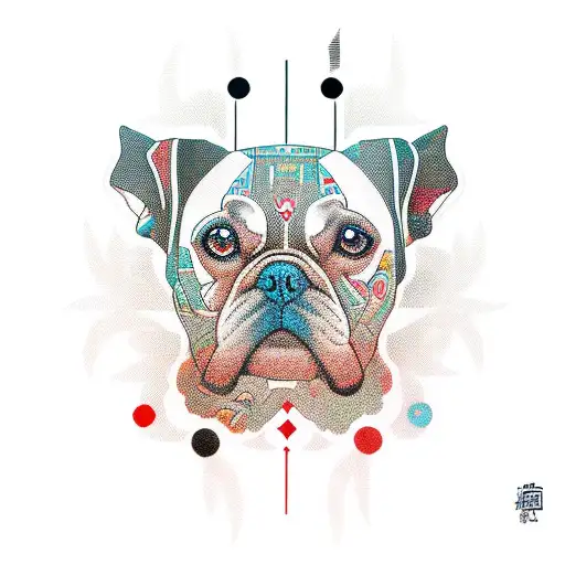 Abstract Geometric Design Incorporating Dog Silhouettes
