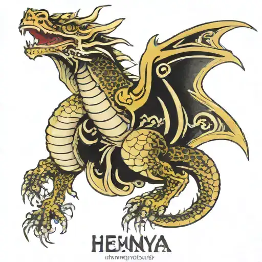 Hennya Dragon On The Knee Cap