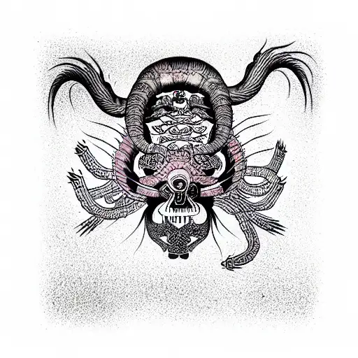 A Centipede Encircling The Skull