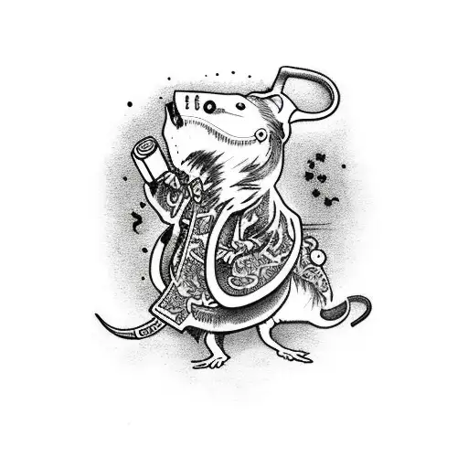 Rat As A Plague Doctor Coming Out Of A Blue Police Box