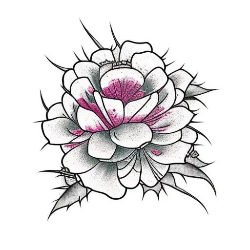 Moss Rose With Long Stem For Spine