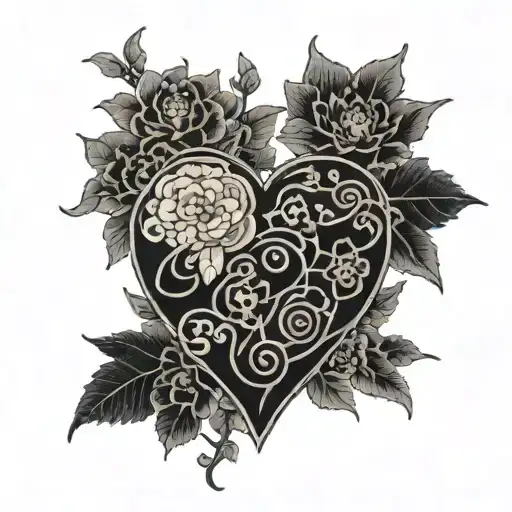 Black Colored Stone Heart