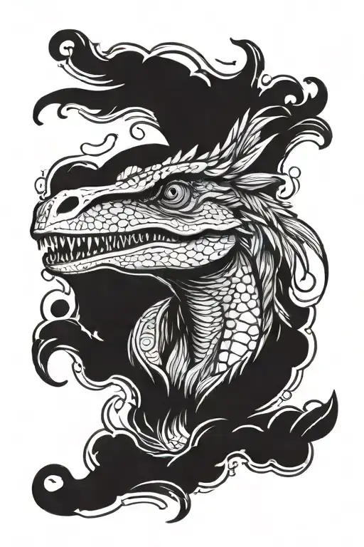 Velociraptor Portrait Style