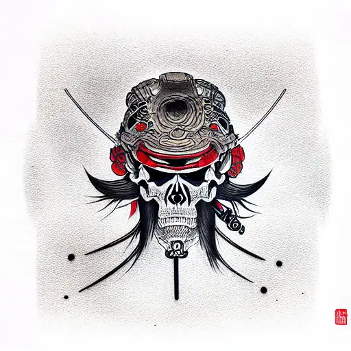 Skull Samurai Cyberpunk