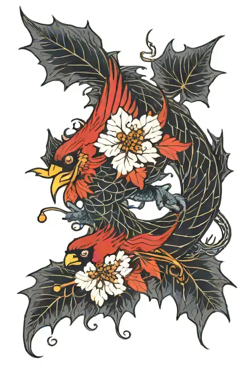 Dragon Maple Leaf Cardinal