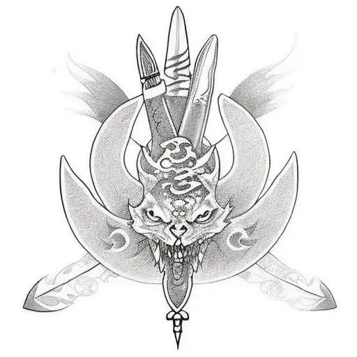 Thin Dagger Sword With Moth Integrated Within The Handle Of The Dagger