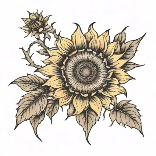 Sunflower Suheidie Tattoo Design