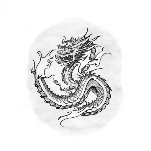 Dragon Half Chest With Quote