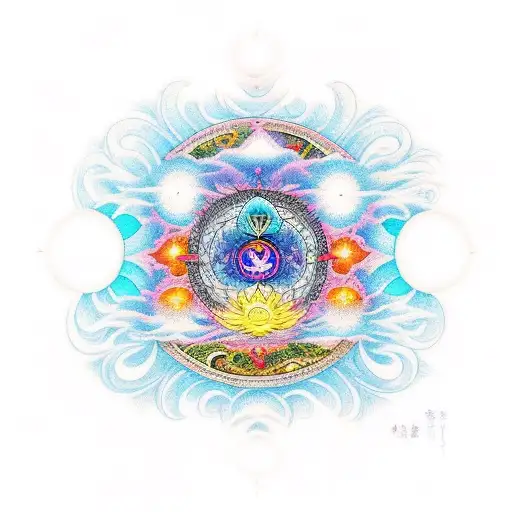 Moon With Chakras Sign