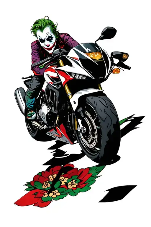 Joker Sit On Motorcycle Kawasaki Er6f