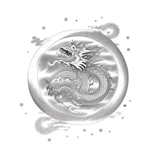 Phases Of The Moon Intercepted With The Brightness Of Dragon Fire