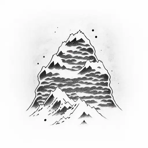 Man Pushing Large Boulder Up Mountain