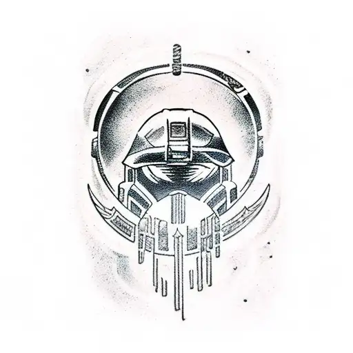 Halo Difficulty Shield With M4 Rifle And Dwarf Skull