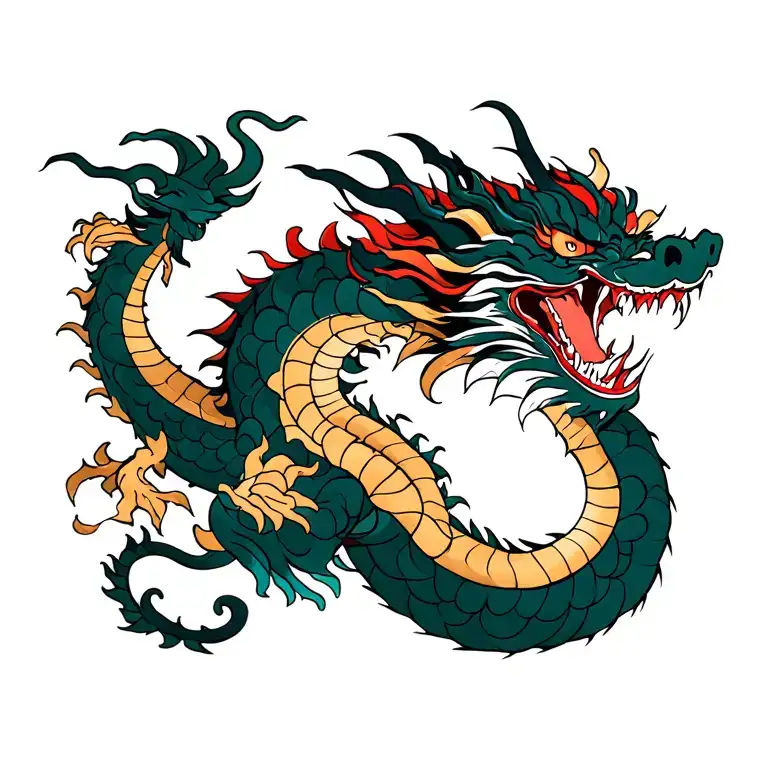 Dragon And Oni Demon