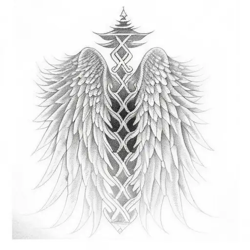 Angel Wings At The Top Of Spine And Spine Has Conor Mergers Back