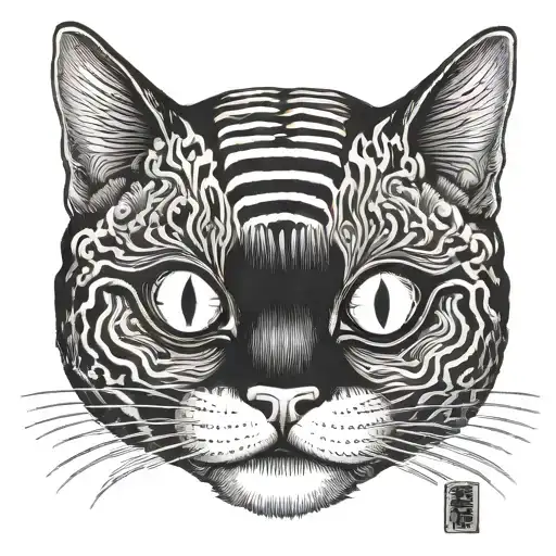 Junji Ito Must Have Three Eyes Cat With Mouth Open