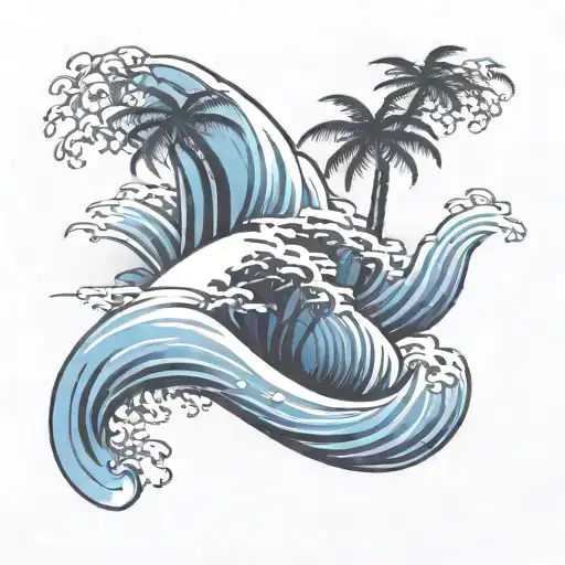 Island Palm Tree Silhouette