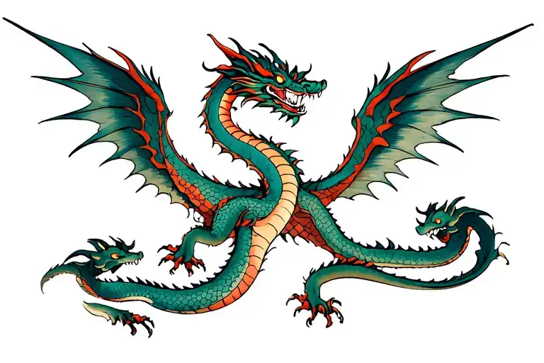 Dragon Wings Spread Out Front Incorporated