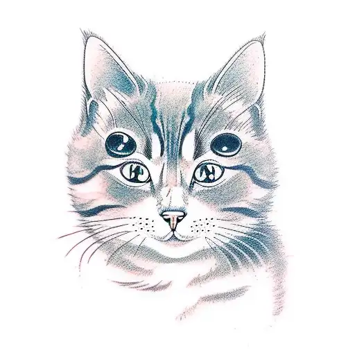 Cute Cat Small Colored