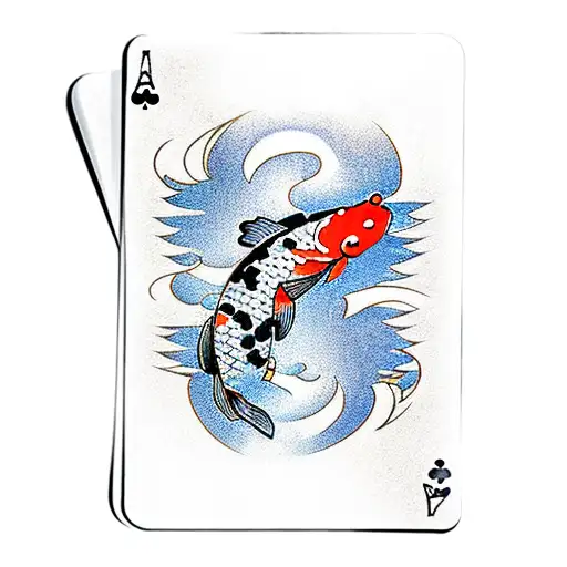 Koi Fish Playing Cards 2 Hearts 7 Clubs
