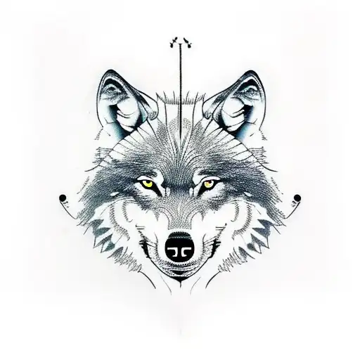 Wolf With 2 Halves Each Half Is A Different Style