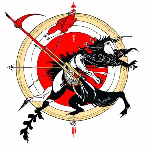 Sagittarius Geometric Design Incorporating