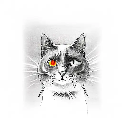 Grey Cat In The Open Space