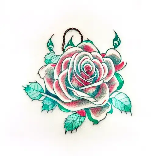 Rose With Stem And Rope