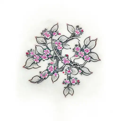 Christian Cross With Cherry Blossom