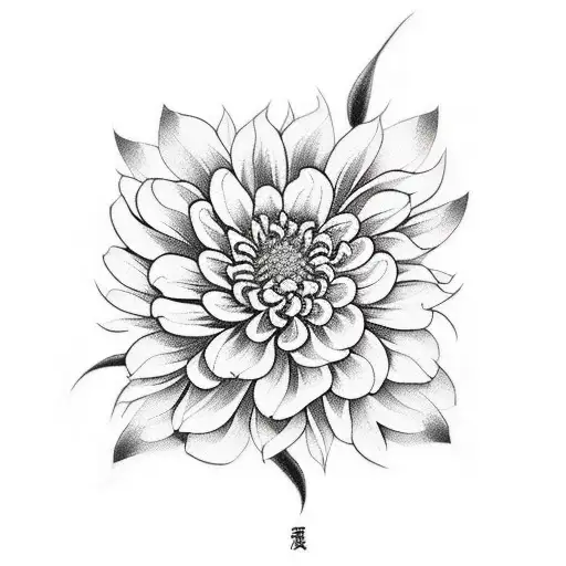 Chrysanthemun Black And White Sleeve