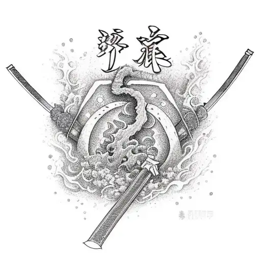 Two Katanas One With Fire Matic The Other With Water Magic