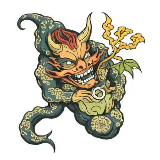 Sleeping Demon Smoking Weed