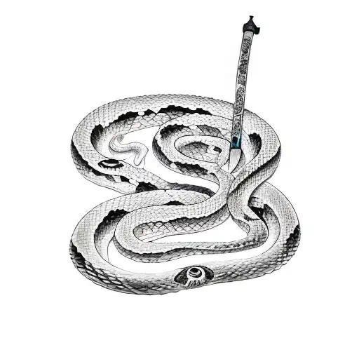 Long Katana With A Snake Around It