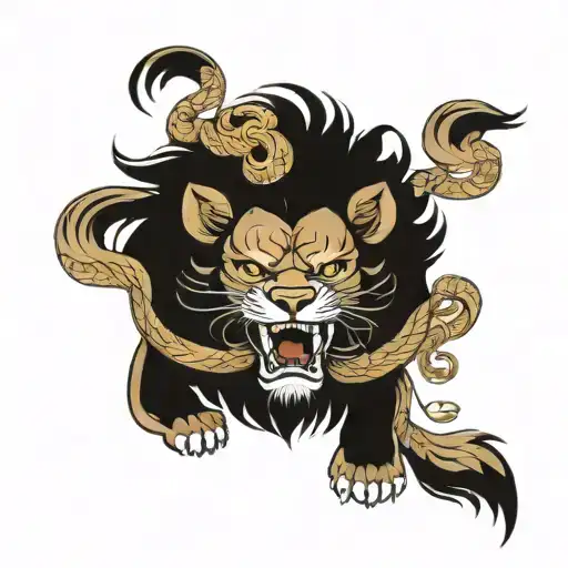 Lion With Golden Snitch In Its Mouth