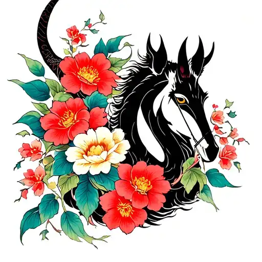 Sagittarius And Flowers Blending