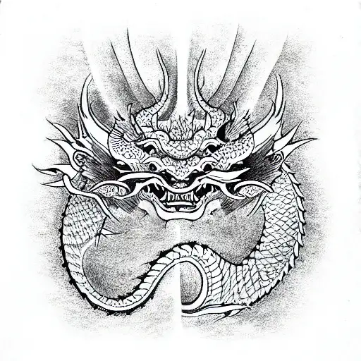 Dragon And Hannya Mask