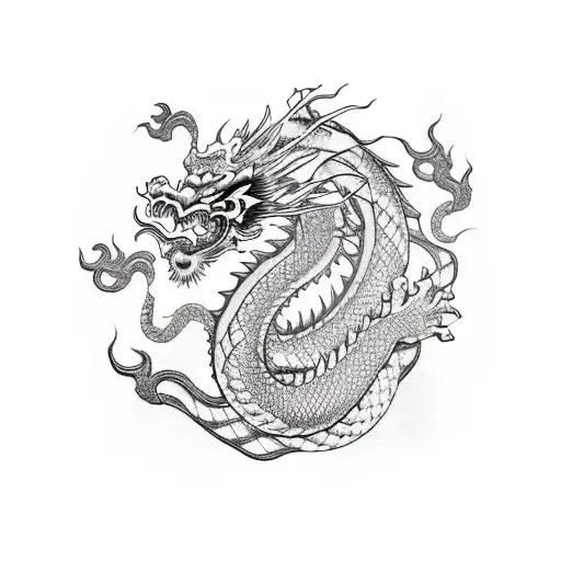 Chinese Dragon With Imaginary Background