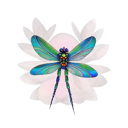 Dragonfly On Peacock Feather