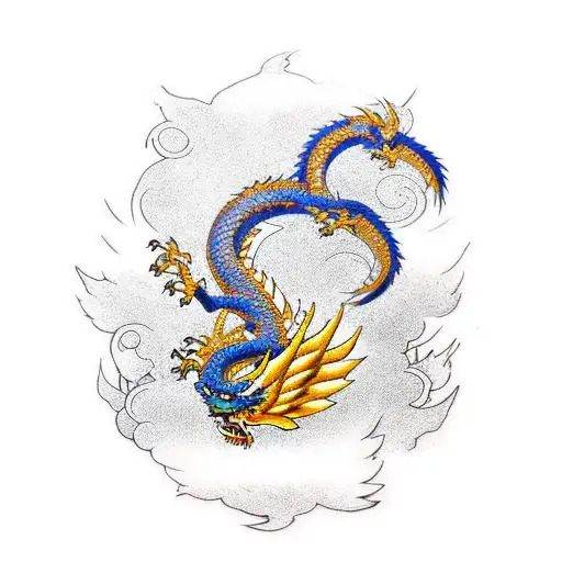 Dragon With Golden Wings