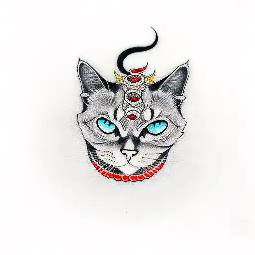 Black Cat With Smotke Texture