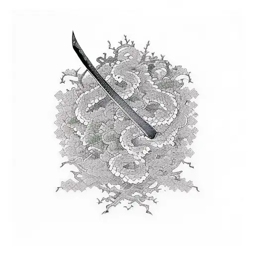 Samurai Sword Lost In Vines