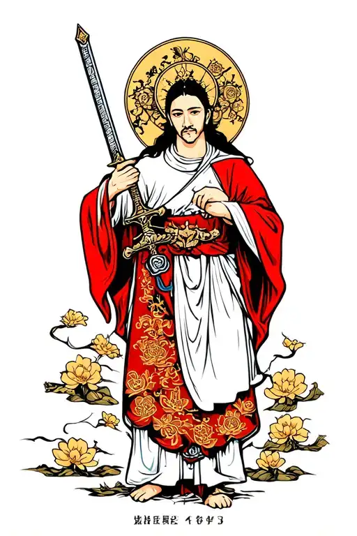 Catholic Saint Holding Sword