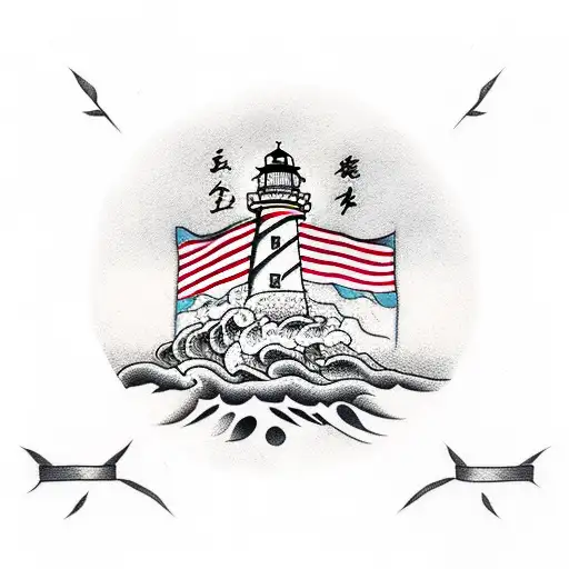 Lighthouse With Brittany Flag