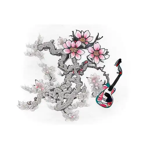 Cherry Blossom With Guitar