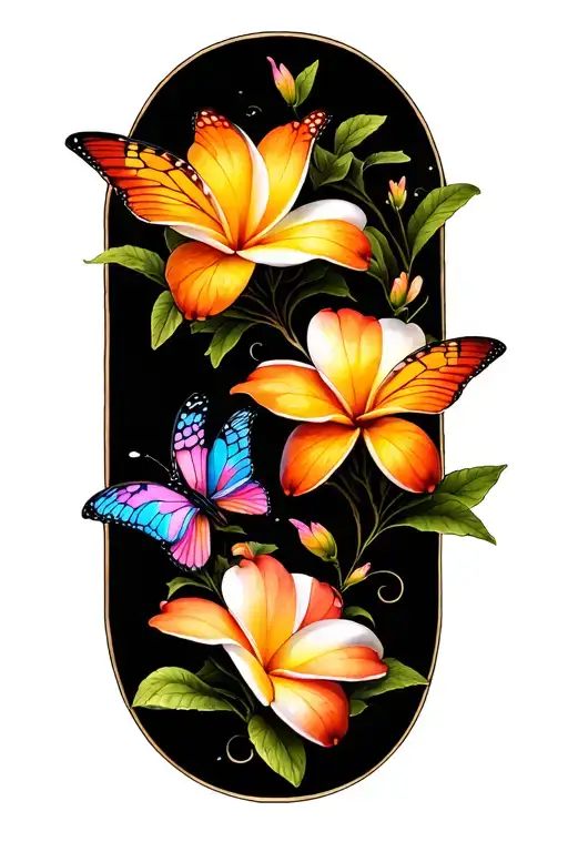 Plumeria Turning Into Butterflies Flying