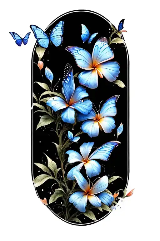 Plumeria Morph Into Butterflies Flying Away