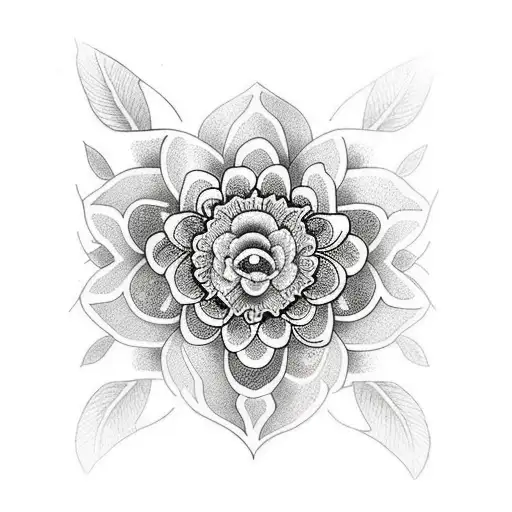 Flower Full Sleeve Black White