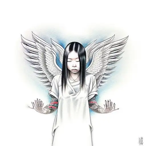 Angel Crying Into Her Hands