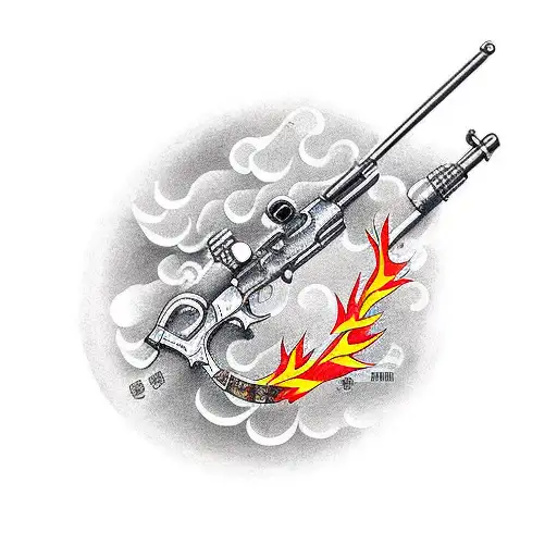Gun With Flame